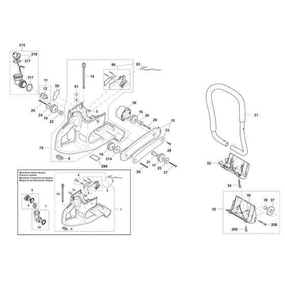 Tank and Handle Assembly for Makita DPC8132 Disc Cutter