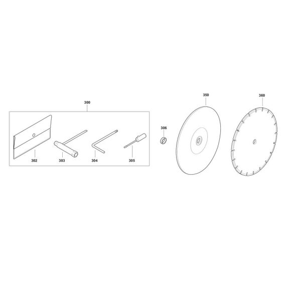 Blades and Tools Assembly for Makita DPC8132 Disc Cutter