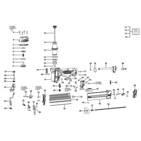 Main Assembly for DeWalt DPN1850 Nailers