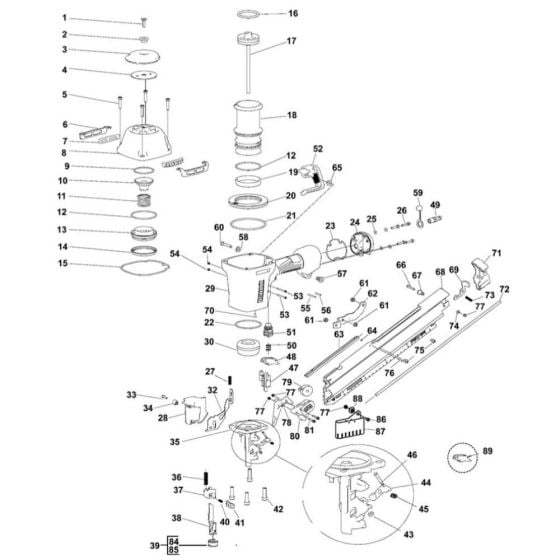 Main Assembly for DeWalt DPN9033-1 Nailers