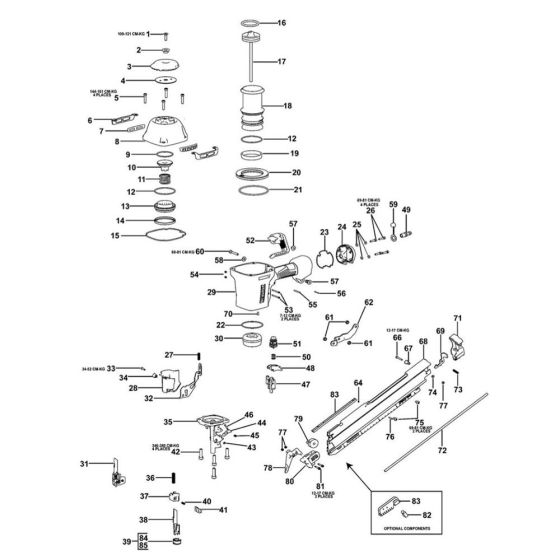 Main Assembly for DeWalt DPN9033 Nailers