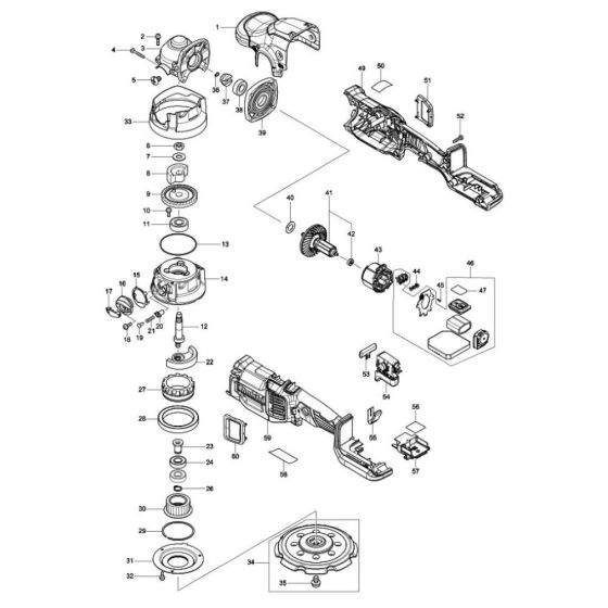 Complete Assembly for Makita DPO600 Polisher