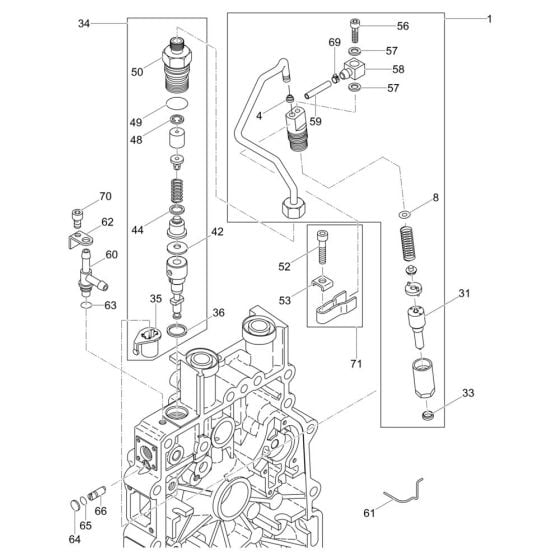 Injection Assembly for Wacker DPS1850H Plate Compactor