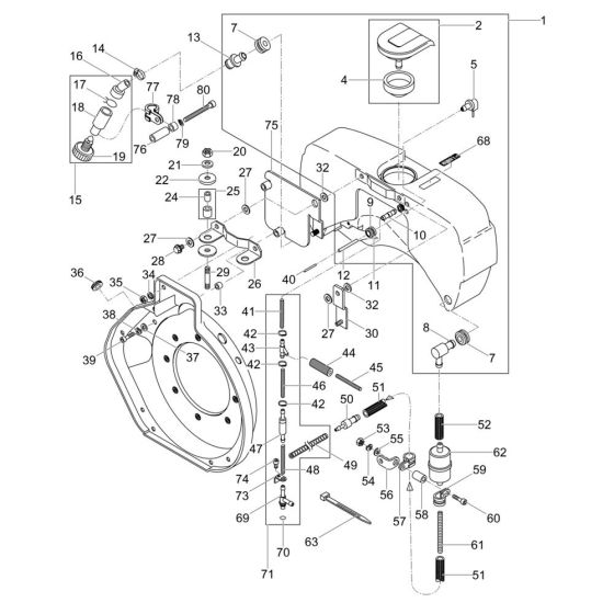 Fuel Tank Assembly for Wacker DPS1850H Plate Compactor