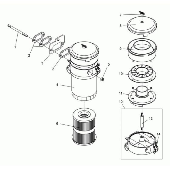 Air Filter Assembly for Wacker DPS2040 Plate Compactor