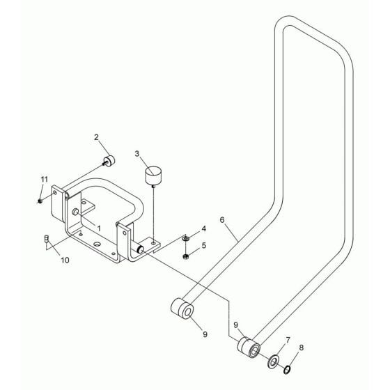 Center Pole Assembly for Wacker DPS2040 Plate Compactor