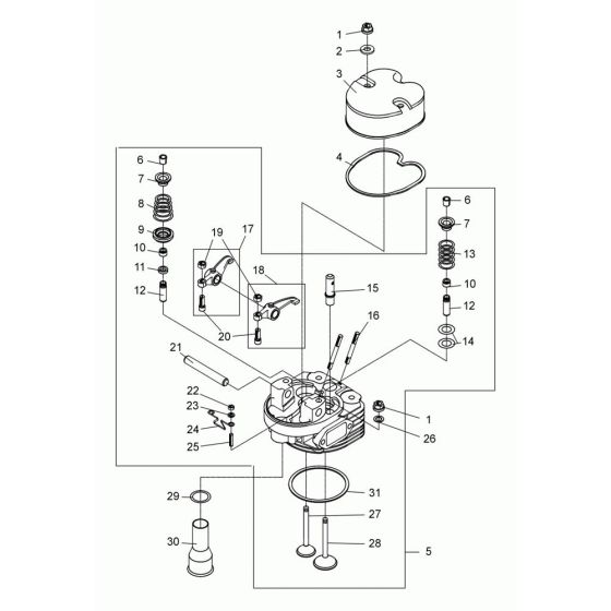 Cylinder Head Assembly for Wacker DPS2040 Plate Compactor