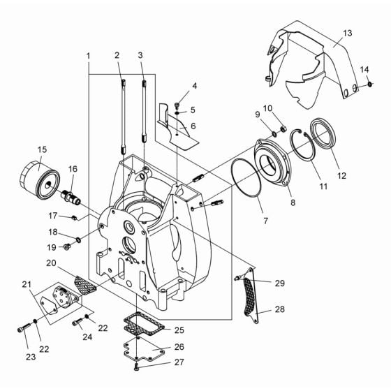 Crankcase Assembly for Wacker DPS2040 Plate Compactor