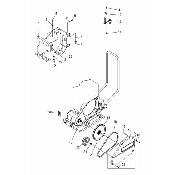 Frame Assembly for Wacker DPS2050 Plate Compactor