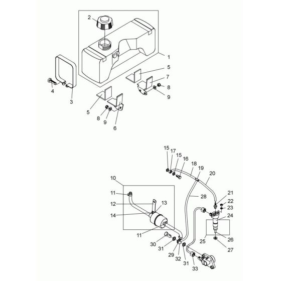 Fuel Tank Assembly for Wacker DPS2050 Plate Compactor