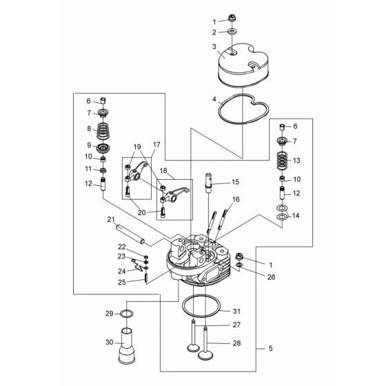 Cylinder Head Assembly for Wacker DPS2050 Plate Compactor