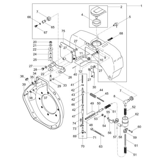 Fuel Tank Assembly for Wacker DPS2050H Plate Compactor