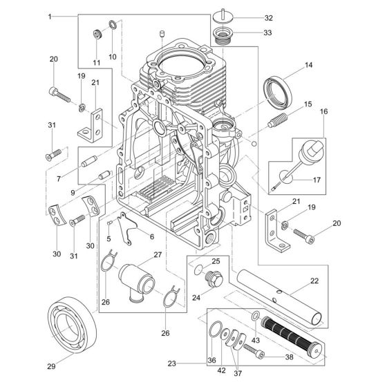 Crankcase Assembly for Wacker DPS2050H Plate Compactor