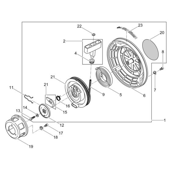 Recoil Starter Assembly for Wacker DPS2050Hw Plate Compactor