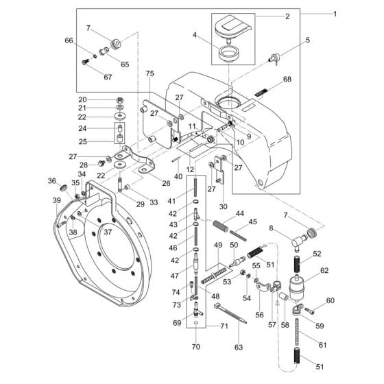 Fuel Tank Assembly for Wacker DPS2050Hw Plate Compactor