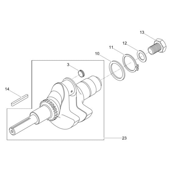 Crankshaft Assembly for Wacker DPS2050Hw Plate Compactor