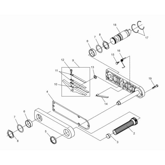 Starting Crank Assembly for Wacker DPS3050 Plate Compactor