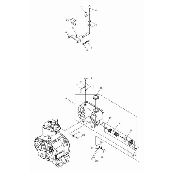 Fuel Tank Assembly for Wacker DPS3050 Plate Compactor