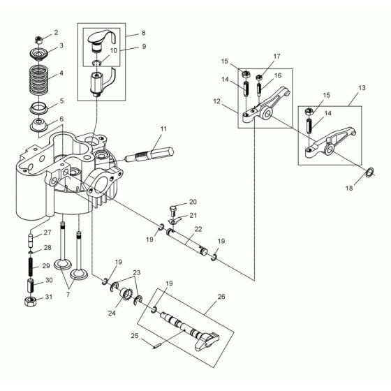 Cylinder Head Assembly for Wacker DPS3060 Plate Compactor