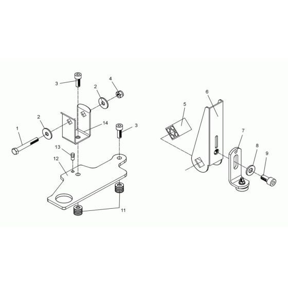 Crank Holder Assembly for Wacker DPS3060 Plate Compactor