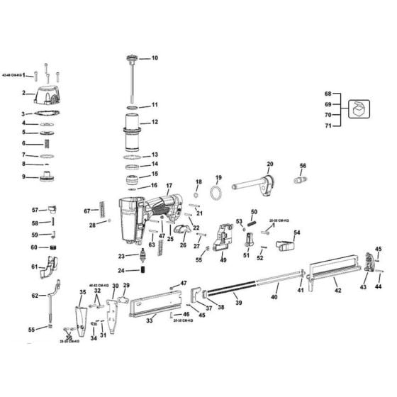 Main Assembly for DeWalt DPSSX38 Nailers