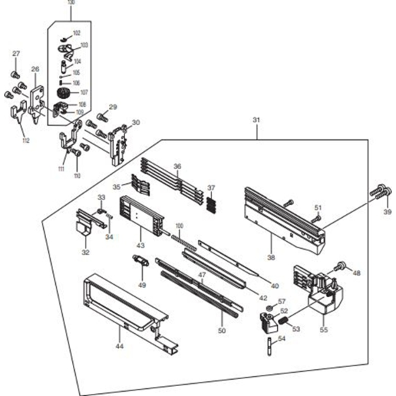 Main Assembly-1for Makita DPT353RTJ Cordless Nailer