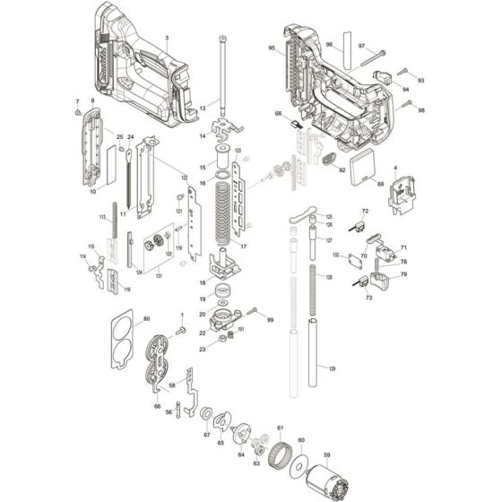 Main Assembly for Makita DPT353Z Pin Nail Guns