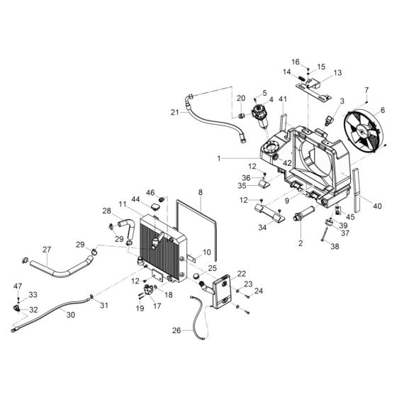 Radiator Assembly for Wacker DPU110 Plate Compactor