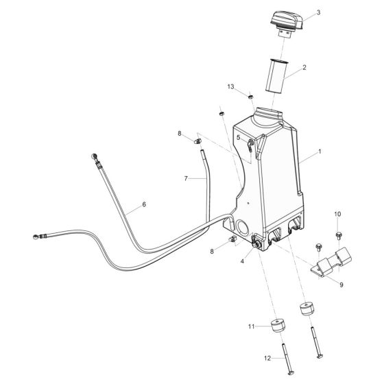 Fuel Tank Assembly for Wacker DPU110 Plate Compactor