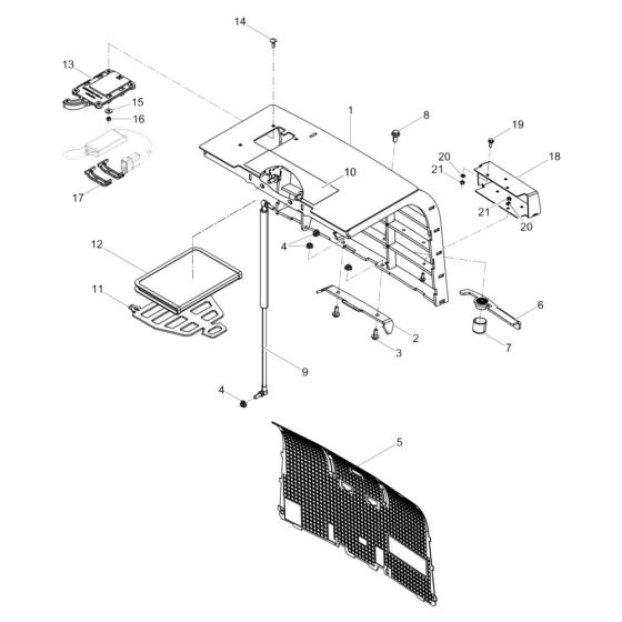 Rear Bonnet Assembly for Wacker DPU110 Plate Compactor