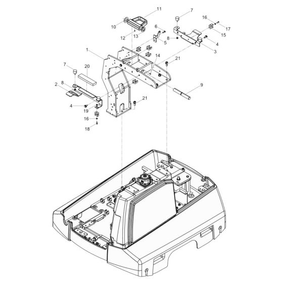 Centre Cross Bar Assembly for Wacker DPU130 Plate Compactor