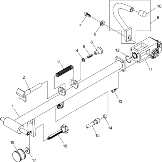 Center Pole Assembly for Wacker DPU2450H-5000039143 Rev.101 Plate Compactor