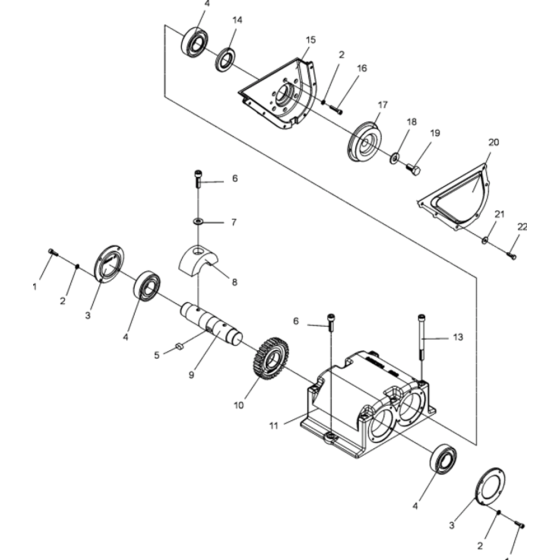 Exciter Assembly for Wacker DPU2540H-5000610035 (Diesel-Recoil Starter) Rev.108 Reversible Plate Compactor