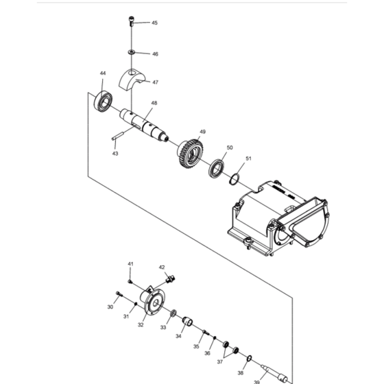 Exciter-1 Assembly for Wacker DPU2540H-5000610035 (Diesel-Recoil Starter) Rev.108 Reversible Plate Compactor