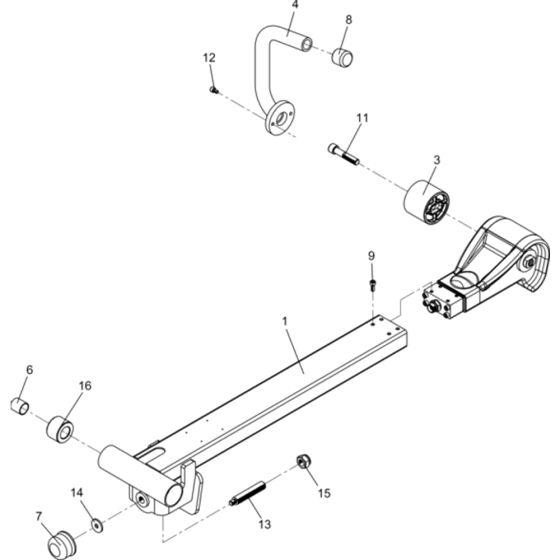 Centre Pole Assembly for Wacker DPU2540H-5000610035 (Diesel-Recoil Starter) Rev.108 Reversible Plate Compactor