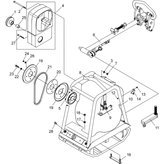 Vibratory Plate Assembly for Wacker DPU2950 Plate Compactor - 5000007884 