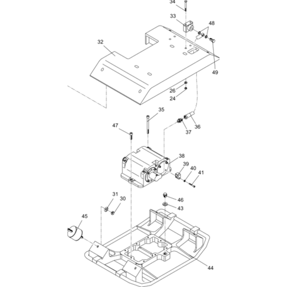 Vibratory Plate Assembly for Wacker DPU2950-5000007884 (Diesel-Crankstarter) Rev.100 Reversible Plate Compactor