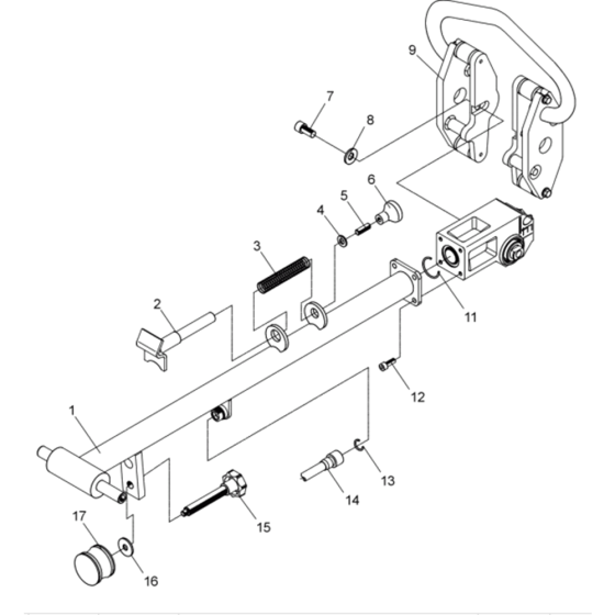 Center Pole Assembly for Wacker DPU2950-5000007884 (Diesel-Crankstarter) Rev.100 Reversible Plate Compactor