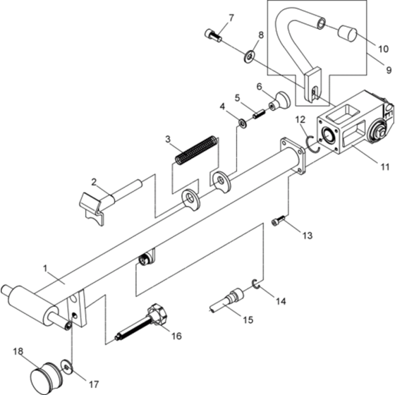 Center Pole Assembly for Wacker DPU2970-5000007880 (Diesel-Crankstarter) Rev.100 Reversible Plate Compactor