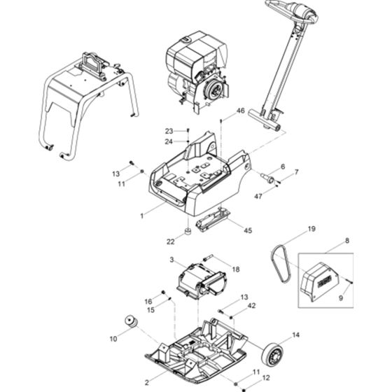 Vibration Plate Assembly for Wacker DPU3050H-5000125955 Rev.108 Plate Compactor