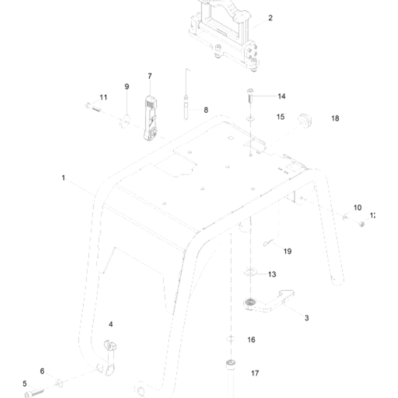 Protective Frame Assembly for Wacker DPU3070H 5000610041 (Diesel-Recoil Starter) Rev. 107 Reversible Plate Compactors