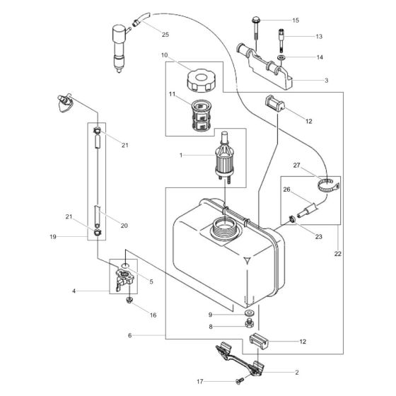 Fuel Tank Assembly for Wacker DPU40 Plate Compactor