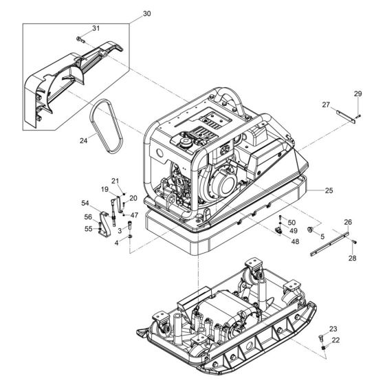 Belt, Guard Assembly for Wacker DPU40 Plate Compactor