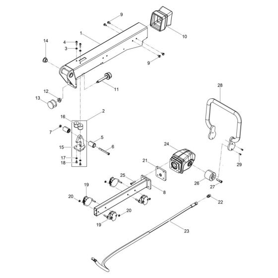 Center Pole Assembly for Wacker DPU40 Plate Compactor