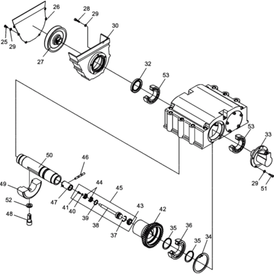 Exciter-1 Assembly for Wacker DPU4045H-5000007935 (Diesel-Crankstarter) Rev.105 Reversible Plate Compactor