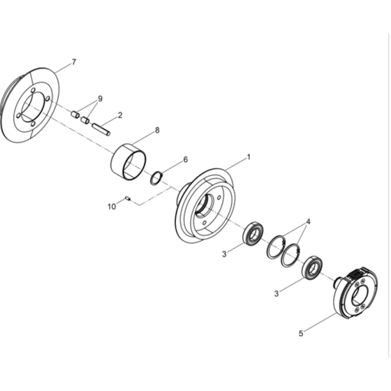 Coupling Assembly for Wacker DPU4045H-5000610043 (Diesel-Crankstarter) Rev.102 Reversible Plate Compactor