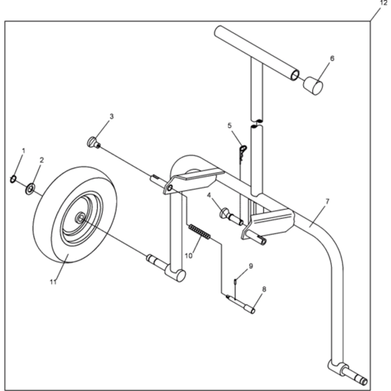 Trolley Assembly for Wacker DPU4045H-5000610043 (Diesel-Crankstarter) Rev.102 Reversible Plate Compactor