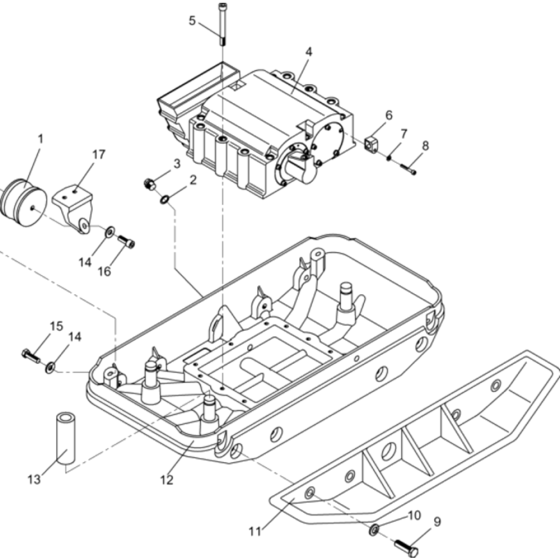 Baseplate Assembly for Wacker DPU4045H-5000610044 (Diesel-Crankstarter) Rev.107 Reversible Plate Compactor