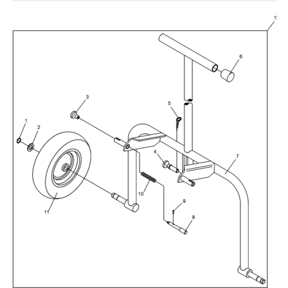 Trolley Assembly for Wacker DPU4045H-5000610051 (Diesel-Crankstarter) Rev.107 Reversible Plate Compactor