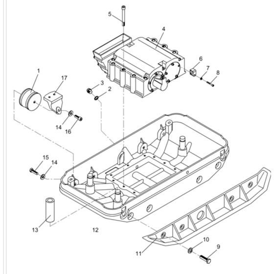 Baseplate Assembly for Wacker DPU4045H-5000610051 (Diesel-Crankstarter) Rev.107 Reversible Plate Compactor